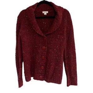 vintage maroon button sweater
